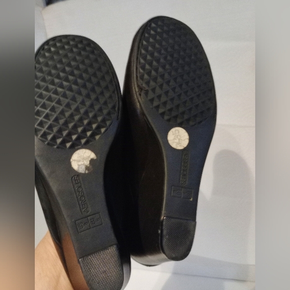 AEROSOLES Black Leather Platform Wedge Shoes Sz. 8 - Picture 13 of 14